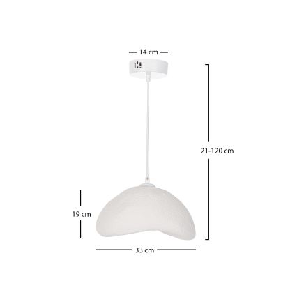 Brilagi - Pendul pe cablu WABI SABI 1xE27/40W/230V Ø 33 cm alb