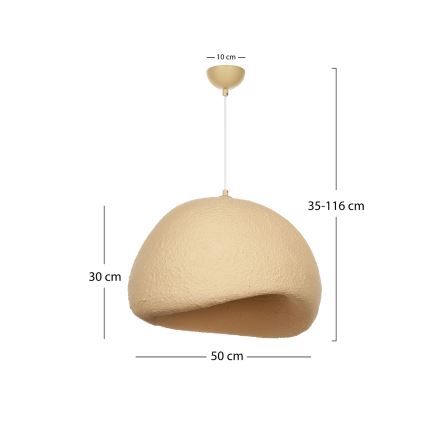 Brilagi - Pendul pe cablu WABI SABI 1xE27/40W/230V Ø 50 cm, bej