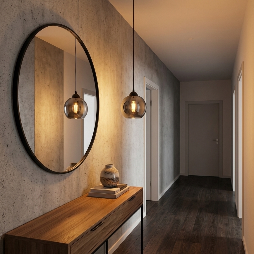 Brilagi - Pendul suspendat pe cablu DIOR 1xE27/60W/230V negru/gri fumuriu