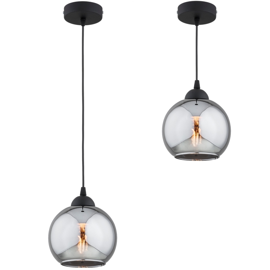 Brilagi - Pendul suspendat pe cablu DIOR 1xE27/60W/230V negru/gri fumuriu