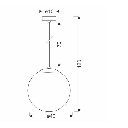 BRILAGI - Pendul suspendat pe cablu POLOS 1xE27/40W/230V Ø 40 cm negru