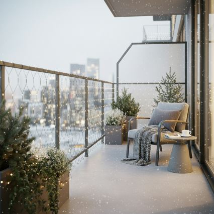 Brilagi - Perdea LED de exterior pentru Crăciun, 160 LED, 7 x 2 m, IP44, alb cald