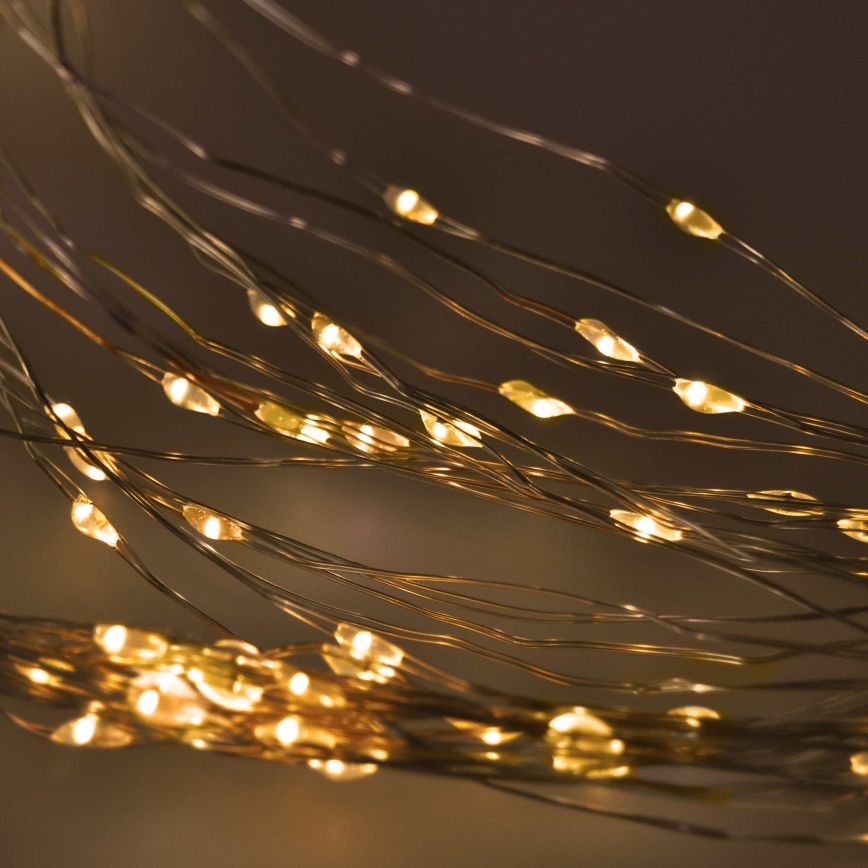 BRILAGI - Perdea luminoasă LED de Crăciun 300xLED/8 funcții/3xAA/USB 1,2m alb cald