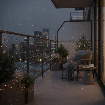 Brilagi - Perdea luminoasă LED pentru exterior, 160 LED, 7 x 2 m, IP44, alb cald