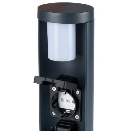 Brilagi PILLAR - Lampă de exterior cu 2 prize SCHUKO, 1x G9/11W/230V, IP44, antracit