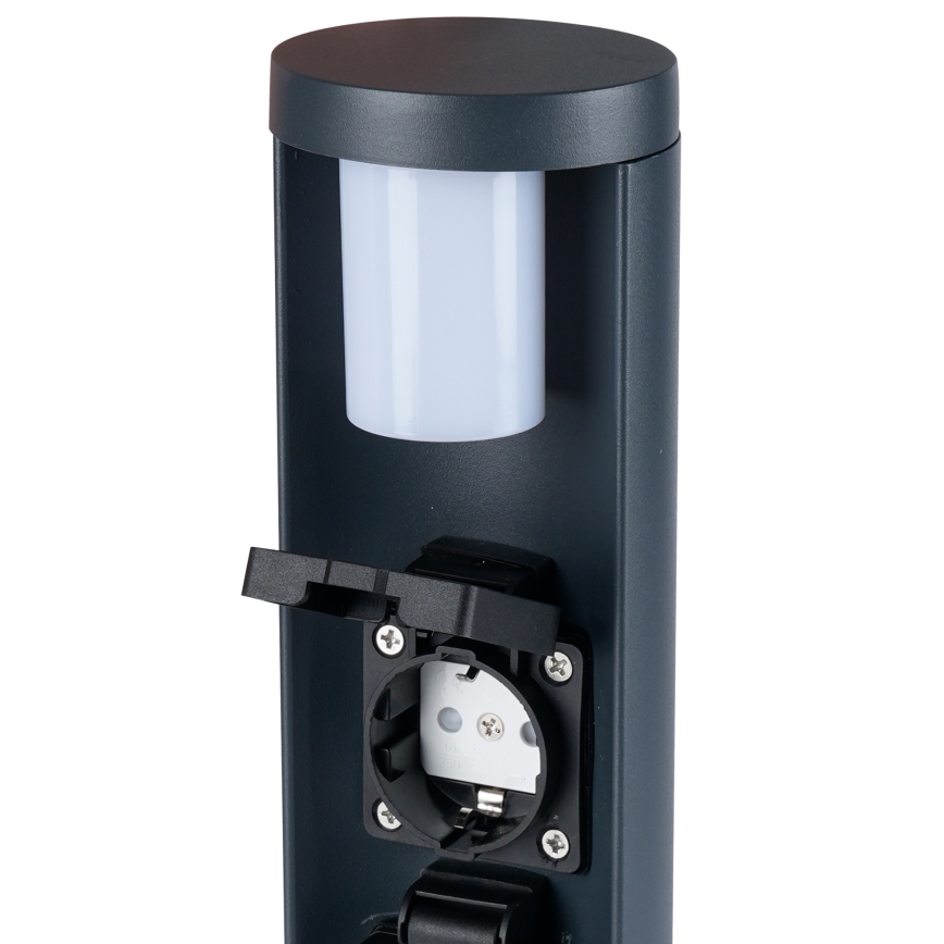 Brilagi PILLAR - Lampă de exterior cu 2 prize SCHUKO, 1x G9/11W/230V, IP44, antracit