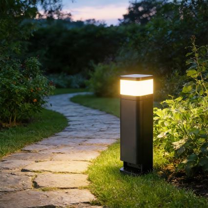 Brilagi - Lampă de exterior PILLAR cu 2 prize SCHUKO 1xG9/11W/230V IP44 antracit