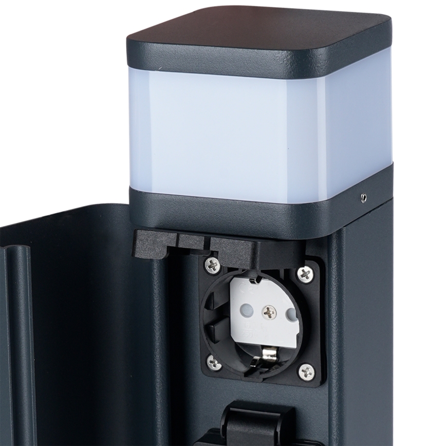 Brilagi - Lampă de exterior PILLAR cu 2 prize SCHUKO 1xG9/11W/230V IP44 antracit