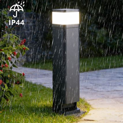 Brilagi - Lampă de exterior PILLAR cu 2 prize SCHUKO, 1xG9/11W/230V, IP44, antracit