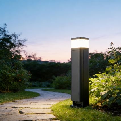 Brilagi - Lampă de exterior PILLAR cu 2 prize SCHUKO, 1xG9/11W/230V, IP44, antracit