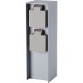 Brilagi PILLAR - Stâlp de prize pentru exterior, 2 prize SCHUKO, 230V, IP44, argintiu