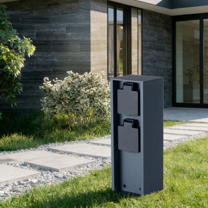 Brilagi - PILLAR Stâlp exterior cu 2x prize Schuko, 230V, IP44, antracit