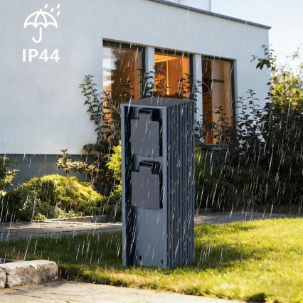 Brilagi - PILLAR Stâlp exterior cu 2x prize Schuko, 230V, IP44, antracit