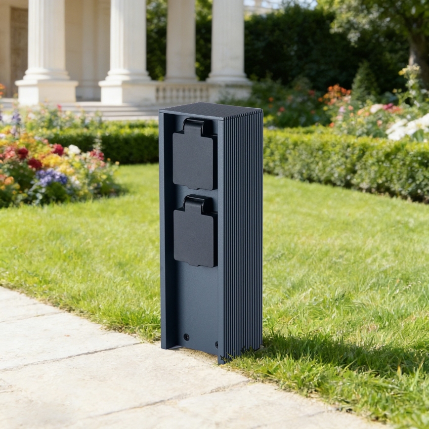 Brilagi - PILLAR Stâlp exterior cu 2x prize Schuko, 230V, IP44, antracit
