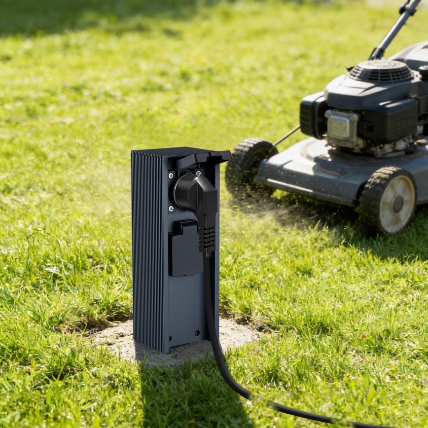 Brilagi - PILLAR Stâlp exterior cu 2x prize Schuko, 230V, IP44, antracit