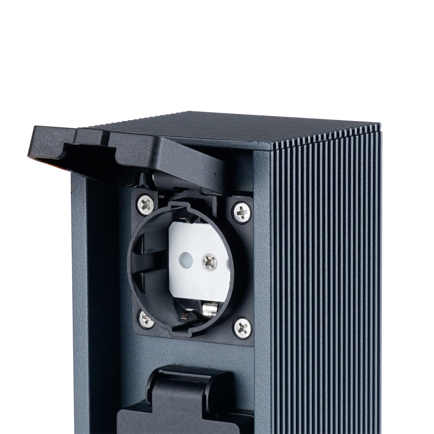 Brilagi - PILLAR Stâlp exterior cu 2x prize Schuko, 230V, IP44, antracit