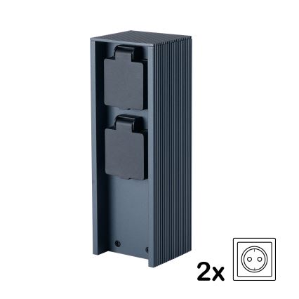Brilagi - PILLAR Stâlp exterior cu 2x prize Schuko, 230V, IP44, antracit