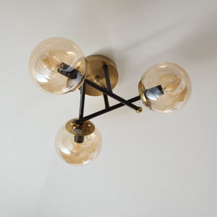 Brilagi - Plafonier aplicat MALIVA 3xE14/15W/230V auriu