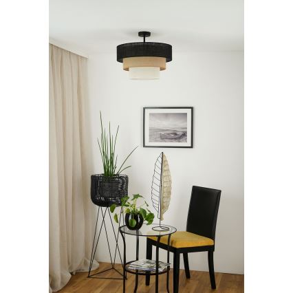 Brilagi - Plafonieră ASPEN LUNETA 1xE27/15W/230V diametru 45 cm negru/bej/crem