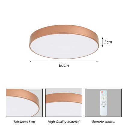 BRILAGI - Plafonieră LED dimabilă POOL LED/60W/230V 3000-6000K Ø 60 cm culoare cupru + telecomandă