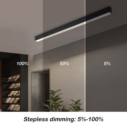 Brilagi - Plafonieră LED dimabilă SLEEKLINE SMART LED/40W/230V 3000-6000K Wi-Fi Tuya neagră + telecomandă