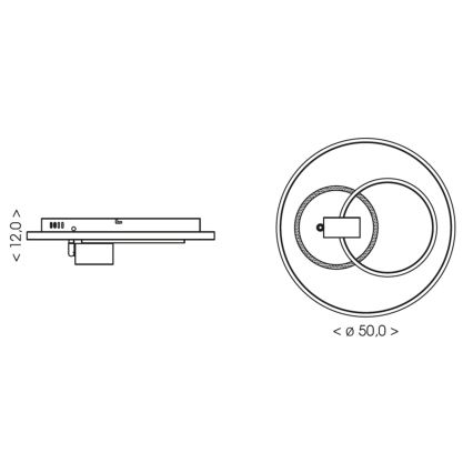 BRILAGI - Lampă de tavan LED reglabilă UNITY LED/60W/230V + 1xGU10/3W 3000-6000K Ø 50 cm alb/negru + telecomandă