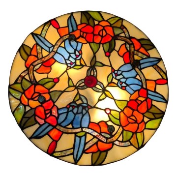 Brilagi - Plafonier Tiffany din vitralii JUNGLE 3xE27/60W/230V Ø 40 cm