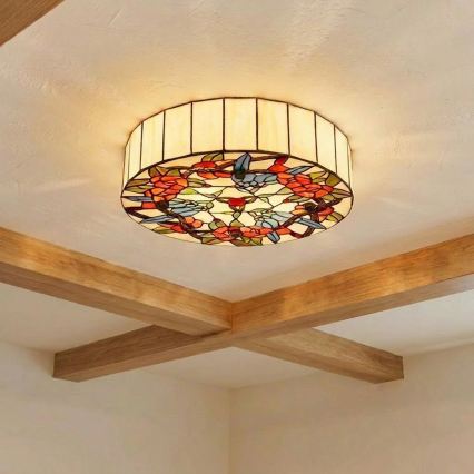 Brilagi - Plafonier Tiffany din vitralii JUNGLE 3xE27/60W/230V Ø 40 cm