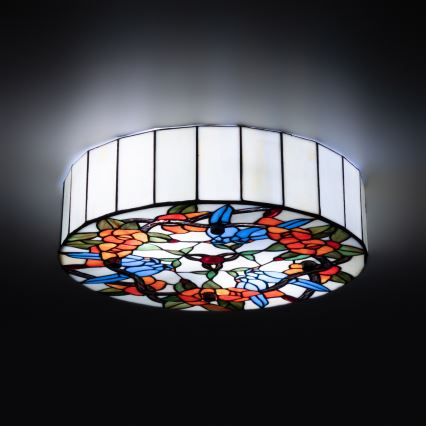 Brilagi - Plafonier Tiffany din vitralii JUNGLE 3xE27/60W/230V Ø 40 cm