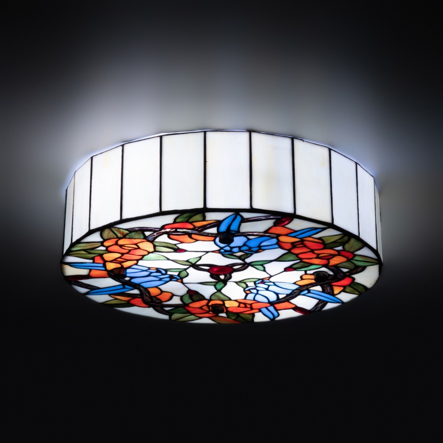 Brilagi - Plafonier Tiffany din vitralii JUNGLE 3xE27/60W/230V Ø 40 cm