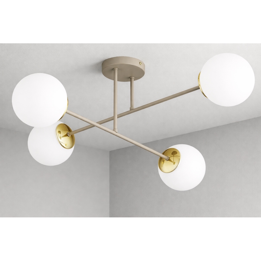 Brilagi - Plafonieră aplicată 4xE27/60W/230V bej/auriu