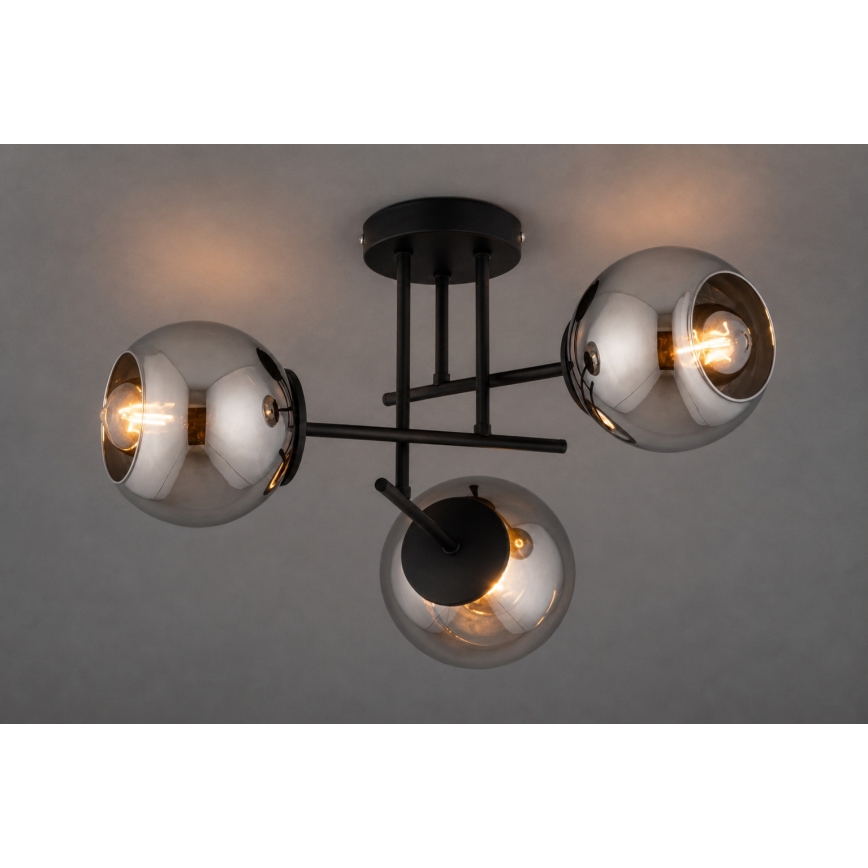 BRILAGI - Plafonieră aplicată DIOR 3xE27/60W/230V negru/gri fumuriu