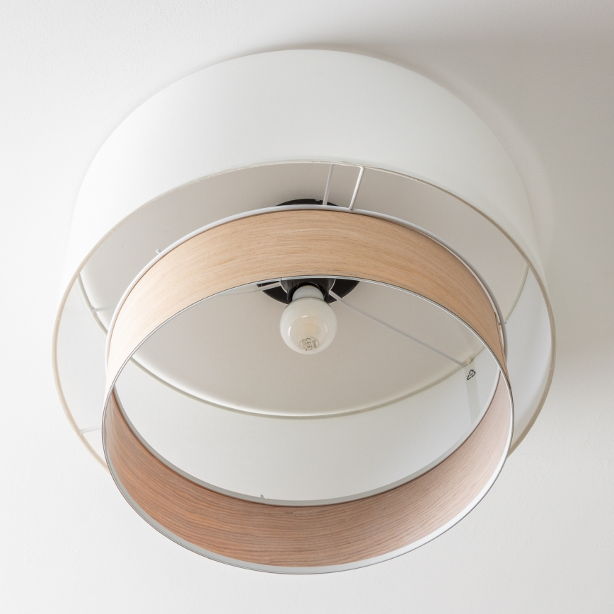 Brilagi - Plafonieră aplicată LED CERIA, 1xE27/40W/230V, Ø 50 cm, alb/bej