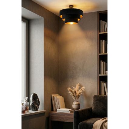 Brilagi - Plafonieră aplicată LUNETA 1xE27/60W/230V, Ø 40 cm, negru/auriu