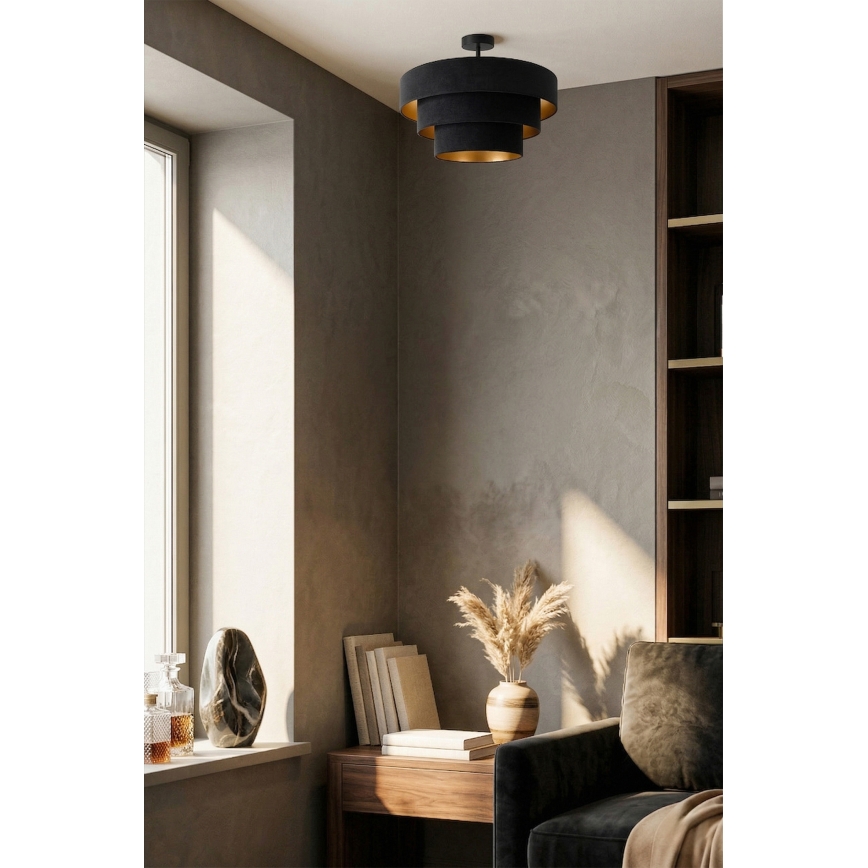 Brilagi - Plafonieră aplicată LUNETA 1xE27/60W/230V, Ø 40 cm, negru/auriu