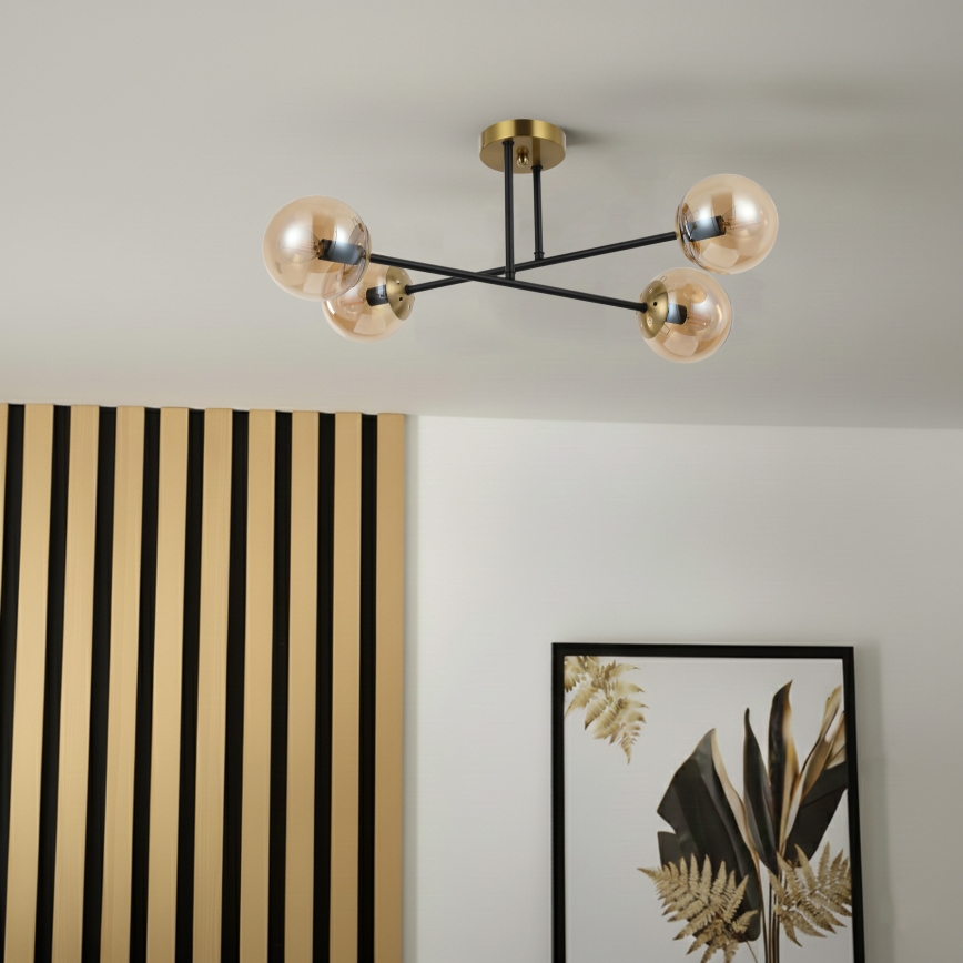 Brilagi - Plafonieră aplicată MALIVA 4xE14/15W/230V, aurie