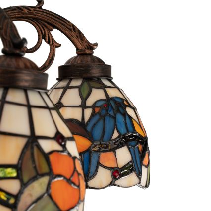Brilagi - Plafonieră aplicată Tiffany din vitralii JUNGLE, 6xE27/60W/230V, Ø 60 cm