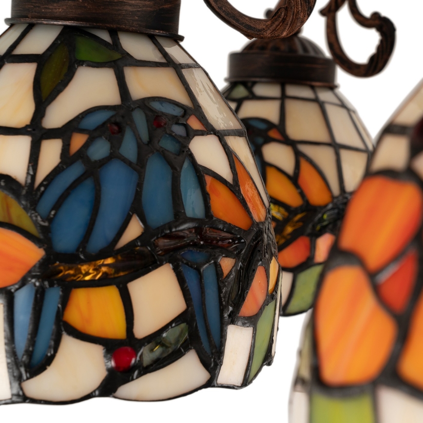 Brilagi - Plafonieră aplicată Tiffany din vitralii JUNGLE, 6xE27/60W/230V, Ø 60 cm
