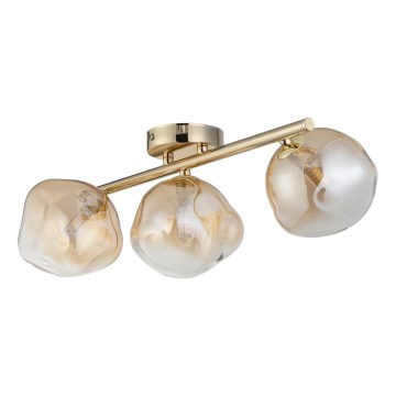 Brilagi - Plafonieră aplicată VULCANO, 3 x G9, 8 W, 230 V, auriu/bej fumuriu