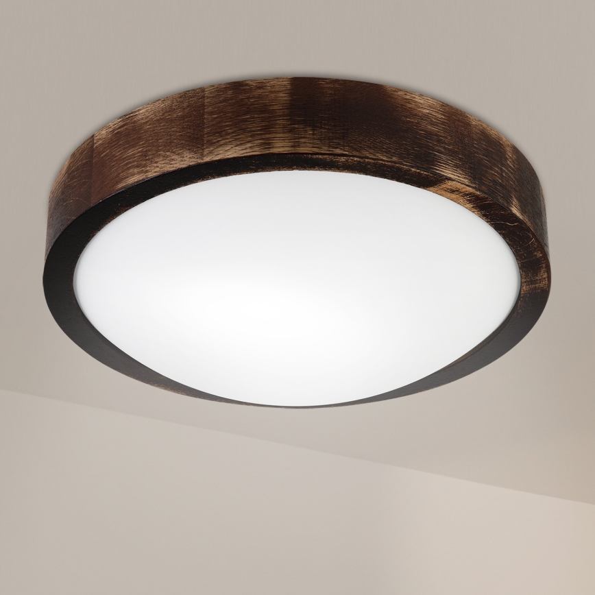 Brilagi - Plafonieră CARVALHO SLIM SMOKEY 1xE27/60W/230V, stejar, Ø 27,5 cm