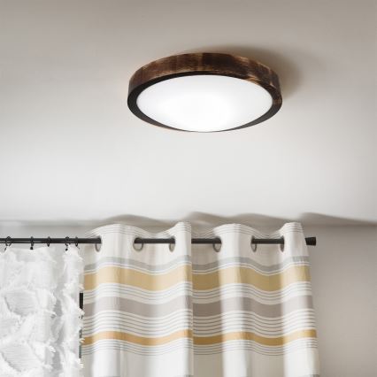 Brilagi - Plafonieră CARVALHO SLIM SMOKEY 1xE27/60W/230V, stejar, Ø 27,5 cm