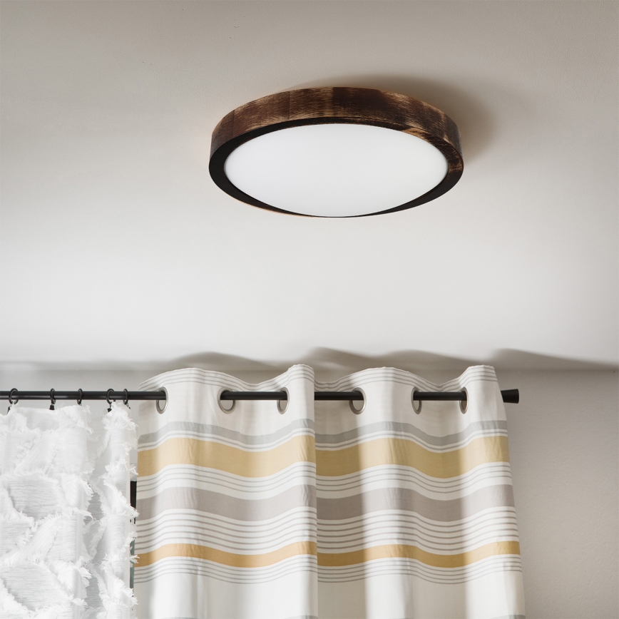 Brilagi - Plafonieră CARVALHO SLIM SMOKEY 1xE27/60W/230V, stejar, Ø 27,5 cm