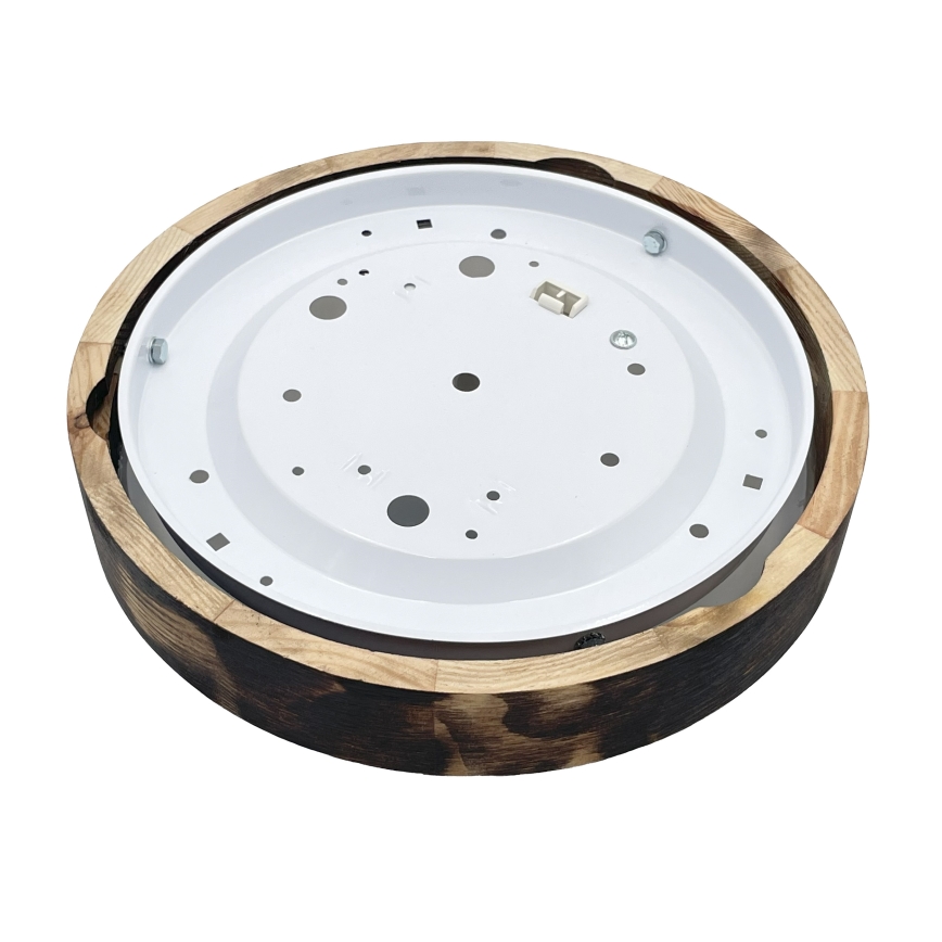 Brilagi - Plafonieră CARVALHO SLIM SMOKEY 1xE27/60W/230V, stejar, Ø 27,5 cm