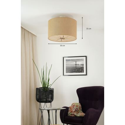 Brilagi - Plafonieră COUNTRY ROLLER 1xE27/15W/230V diametru 50 cm bej