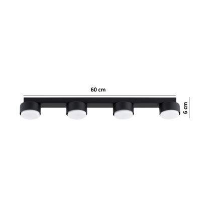 Brilagi - Plafonieră cu 4 spoturi GX53/12W/230V, neagră