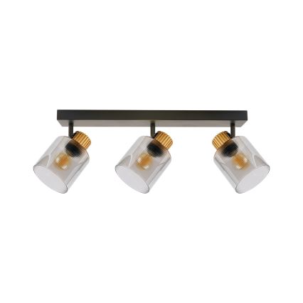 Brilagi - Plafonieră cu spoturi HYGGE 3xE14/15W/230V negru/fumuriu
