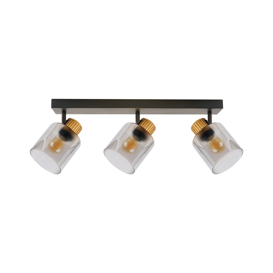 Brilagi - Plafonieră cu spoturi HYGGE 3xE14/15W/230V negru/fumuriu