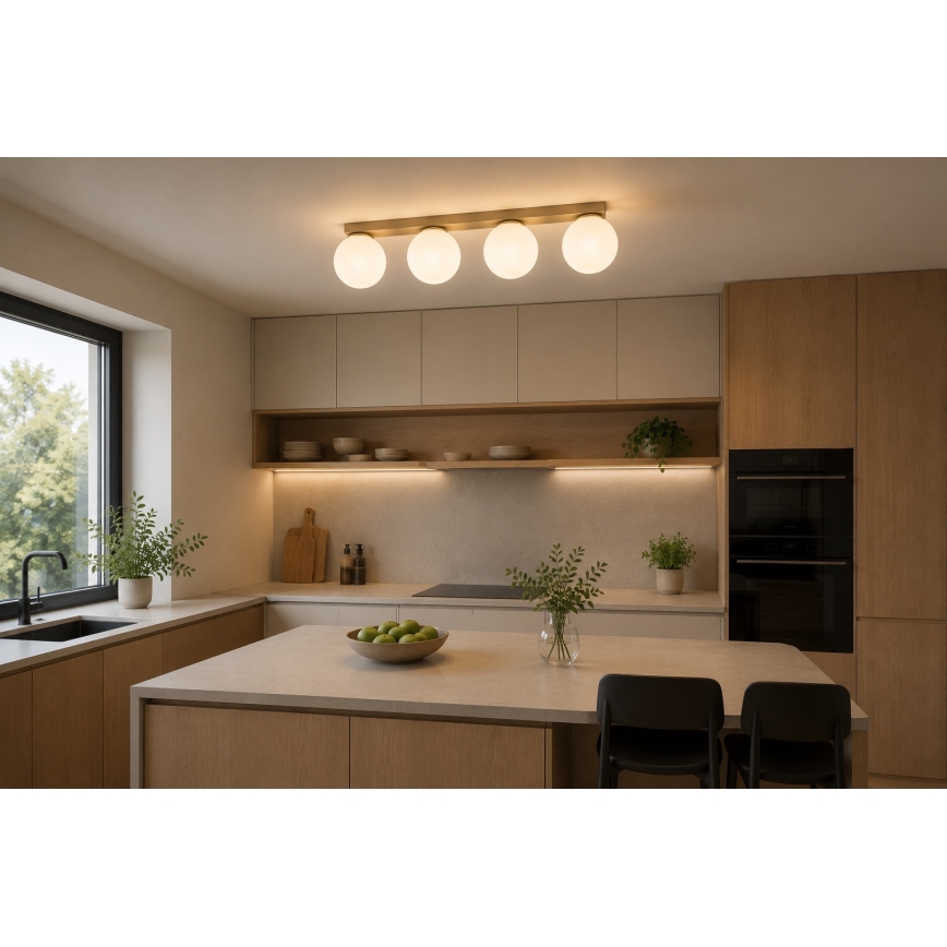 Brilagi - Plafonieră cu spoturi MILO 4xE27/60W/230V bej/auriu