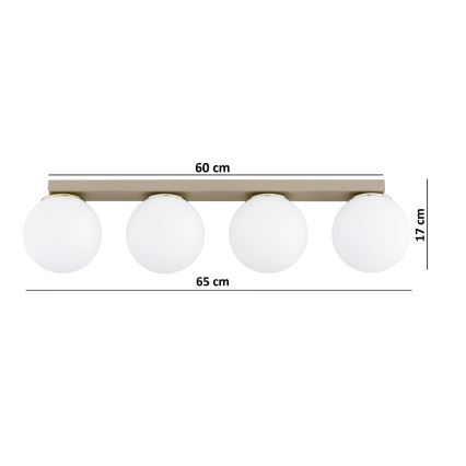 Brilagi - Plafonieră cu spoturi MILO 4xE27/60W/230V bej/auriu