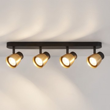 Brilagi - Plafonieră cu spoturi NUGGET 4xGU10/30W/230V negru/auriu